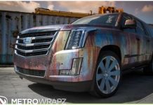 Cadillac Escalade обтянули в «ржавую» пленку