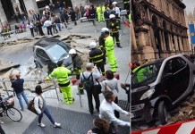 На одной из улиц Милана появилась русская субмарина