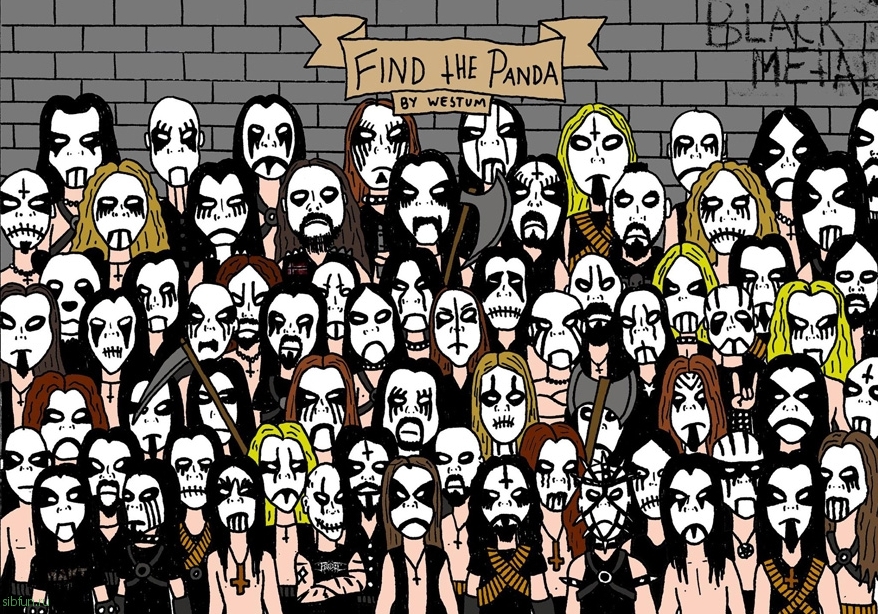 Сможете ли вы найти панду в толпе металлистов?