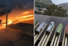 Фестиваль фейерверков Rouketopolemos в Греции