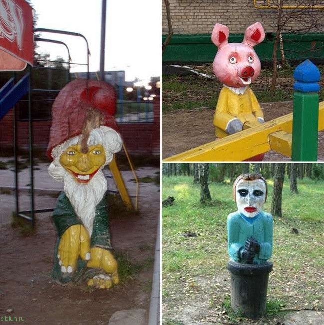 Странные и жуткие детские площадки. 18 кадров из России