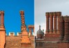 Необычные дымоходы дворца Hampton Court Palace