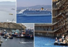 Лайнер Costa Concordia демонтируют в порту Генуи