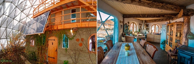 Семья из Норвегии живёт в доме из глины под стеклянным куполом