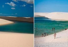 Белые пески Lencois Maranhenses в Бразилии