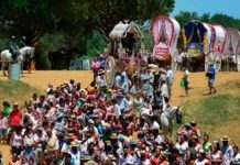 Ежегодное католическое паломничество Эль Росио в Испании