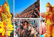 Фестиваль лимонов во французском городе Ментона