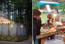 Пионерский лагерь по-американски: дети построили макет заброшенной космической станции в лесу