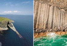 Захватывающие пещеры и скалы на острове Стаффа в Шотландии