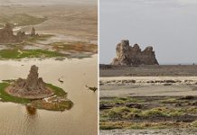 Соленое озеро Аббе – удивительное место, похожее на ландшафт другой планеты