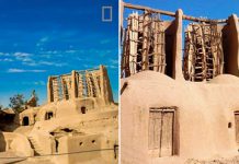 Древние ветряные мельницы в городе Наштифан в Иране