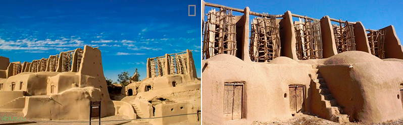 Древние ветряные мельницы в городе Наштифан в Иране
