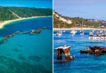 Затонувшие корабли Тангалума на западной стороне острова Мортон в Австралии