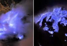 Кавах Иджен – обычный вулкан в Индонезии, который испускает синий огонь