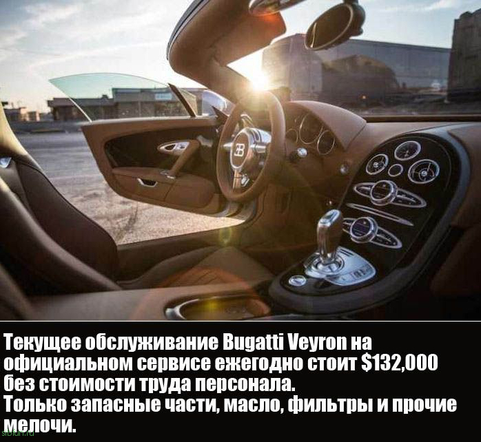 Стоимость обслуживания Bugatti Veyron