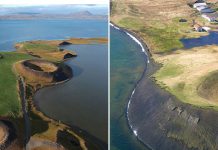 Необычные псевдократеры на территории Исландии