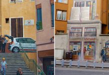 Огромные фрески «Trompe l’oeil» в жилых кварталах Лиона