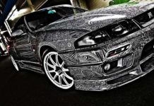 Художница разрисовала автомобиль обычным маркером