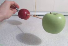 Эксперимент: ищем железо в яблоке с помощью магнита