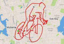 Велогонщик из Канады рисует GPS-картины на картах