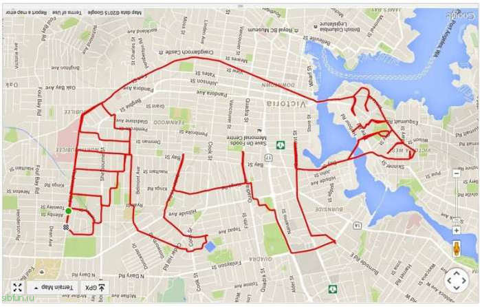 Велогонщик из Канады рисует GPS-картины на картах