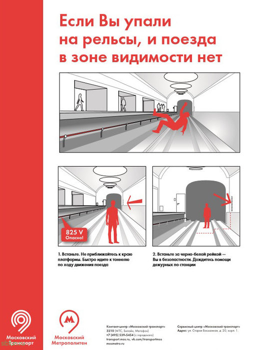 Инструкция при падении на рельсы в метро