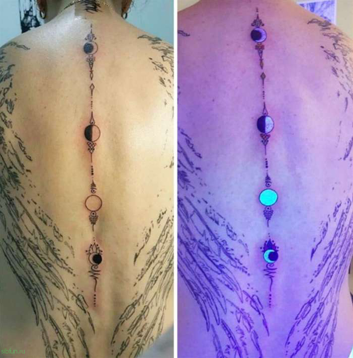 Татуировки, видимые только под УФ-светом