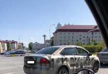 Матерная аэрография на авто от истерички