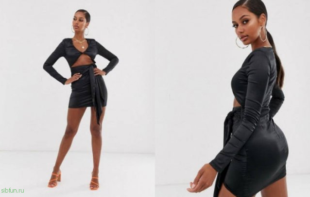 Пышногрудая модель примеряет платья, купленные в онлайн-магазинах