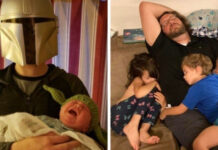 «Папа — это вам не мама!»: забавные фотографии отцов со своими детьми # 28.11.2021