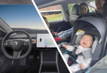 Девушка начала рожать ребенка на переднем сидении машины в движении, пока ей управлял автопилот и это первый случай в мире