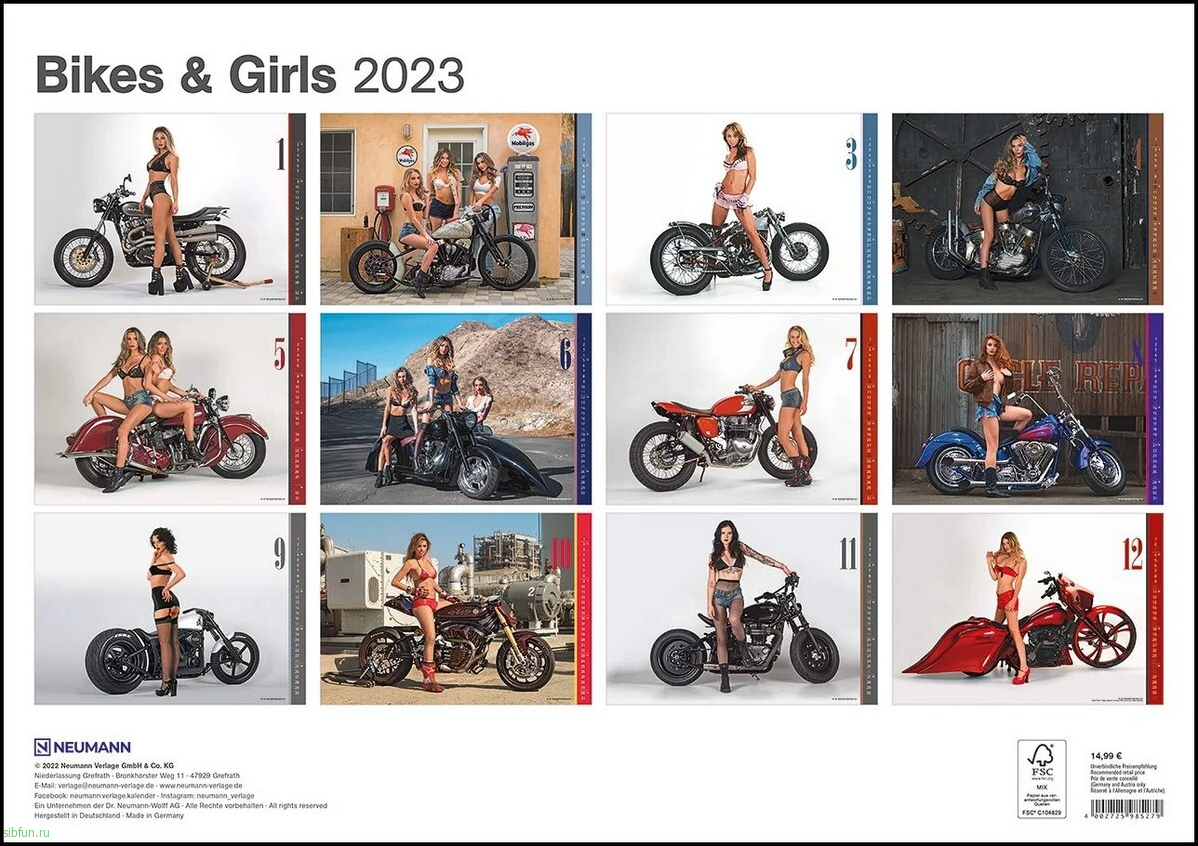 Календарь "Bikes & Girls" на 2023 год 