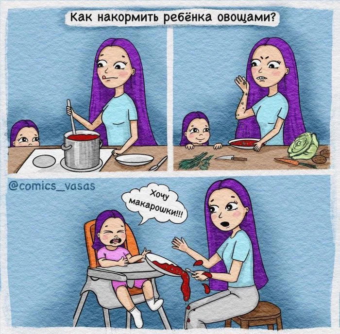 Комическая реальность: будни молодой мамы в забавных иллюстрациях