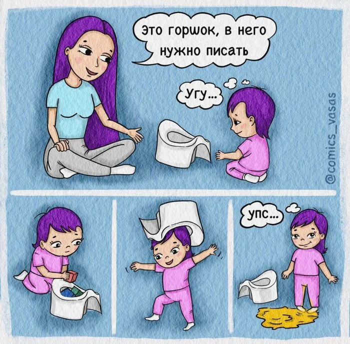 Комическая реальность: будни молодой мамы в забавных иллюстрациях