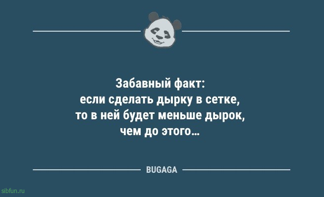 Анекдотов пост: "Забавный факт: если сделать дырку в сетке…" 