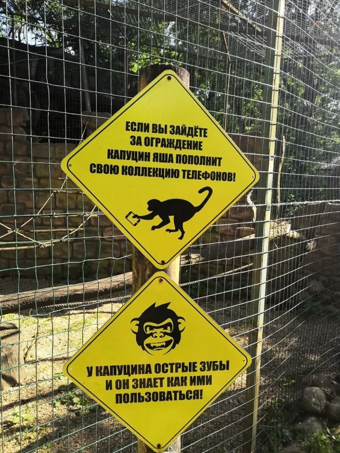 Таблички в зоопарке