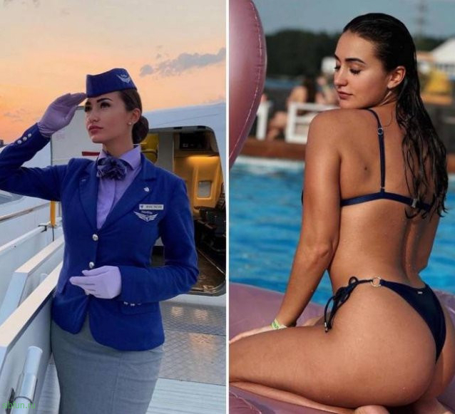 Стюардессы в униформе и без неё Стюардессы в униформе и без неё