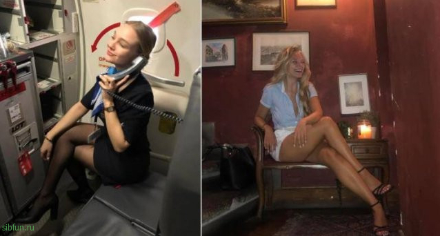 Стюардессы в униформе и без неё Стюардессы в униформе и без неё