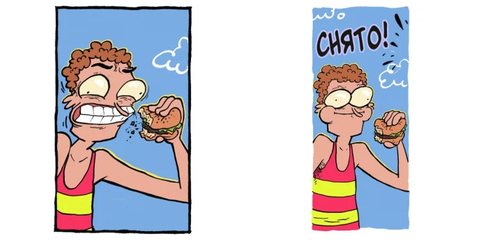 Комикс "Гамбургеры Голодного Хэнка"