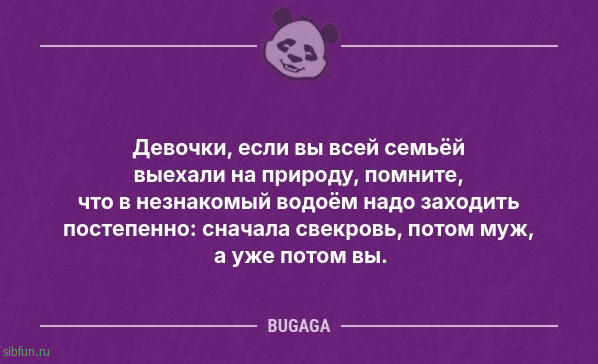 Анекдотов пост: «Девочки, если вы всей семьёй выехали на природу…» 