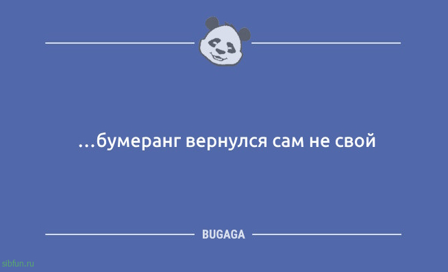 Шутки и анекдоты дня: «…бумеранг вернулся сам не свой» Шутки и анекдоты дня: «…бумеранг вернулся сам не свой»