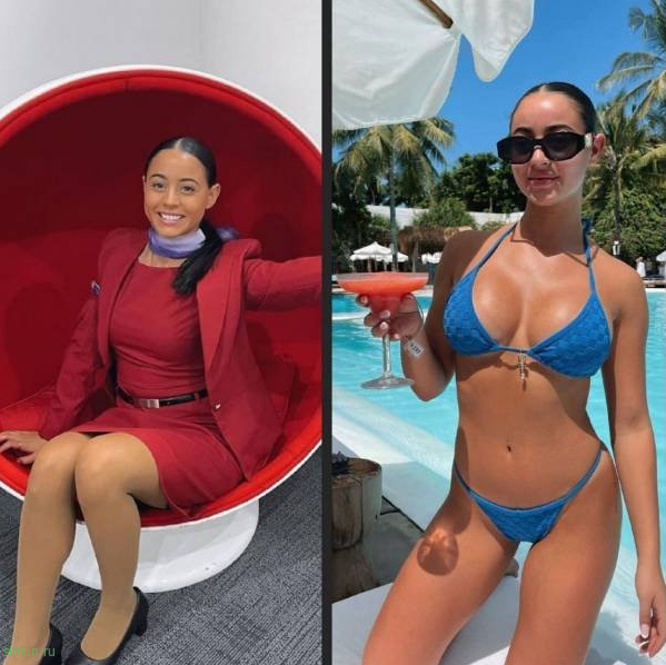 Стюардессы в униформе и без неё Стюардессы в униформе и без неё